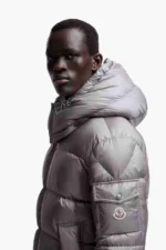 Geaca Moncler Couyere Hooded Short Down  Grey - imagine 3