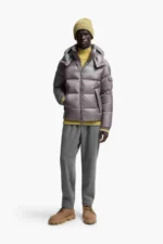 Geaca Moncler Couyere Hooded Short Down  Grey - imagine 4