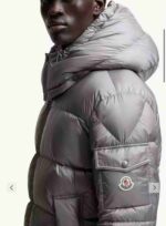 Geaca Moncler Couyere Hooded Short Down  Grey - imagine 2