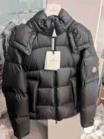 Geaca Moncler Couyere Hooded Short Down Black - imagine 8