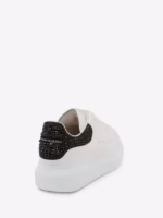 Alexander McQueen Oversized Sneaker – White/ Black Crystals - imagine 3